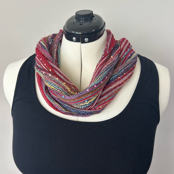 Multicolor Scarf with Sparkly Threads - Picture 1 of 4